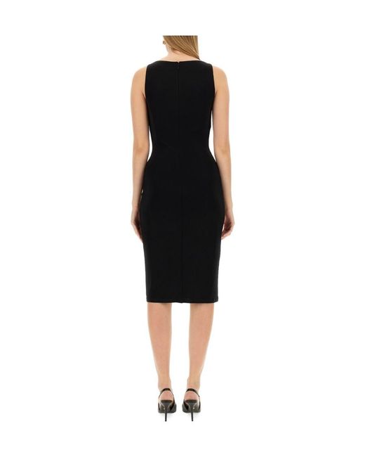 Versace Black Sleeveless Cowl-Neck Midi Dress