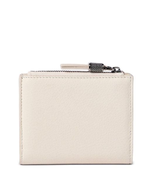 Brunello Cucinelli Natural Grained Zip Wallet