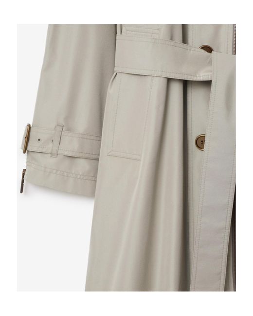 Burberry Gray Silk Long Car Coat for men