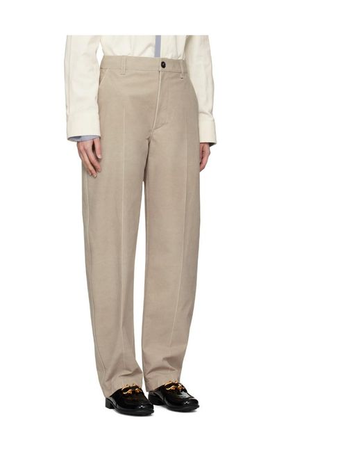 Bottega Veneta White Printed Leather Casual Pants
