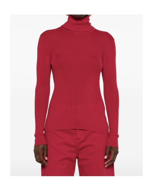 P.A.R.O.S.H. Red P.A.R.O..H. Turtleneck Knit Sweater
