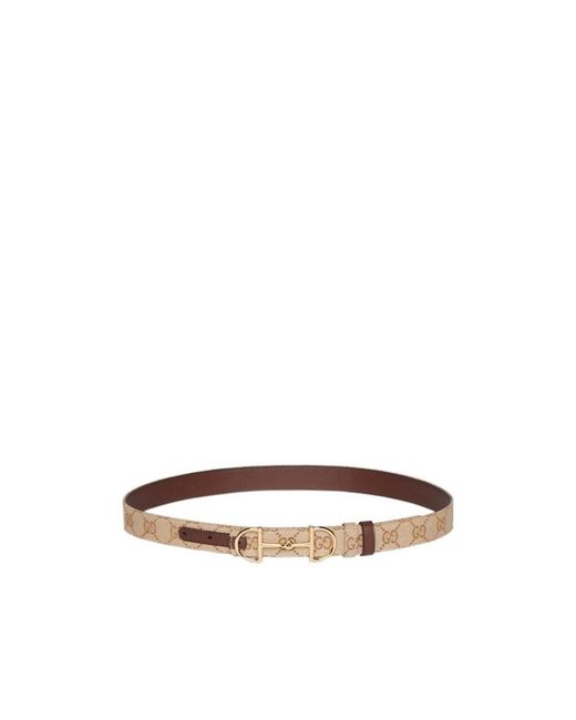 Gucci White Horsebit Gg Supreme Belt