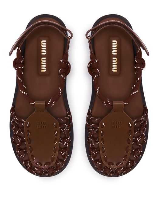 Miu Miu Brown Flat Slippers