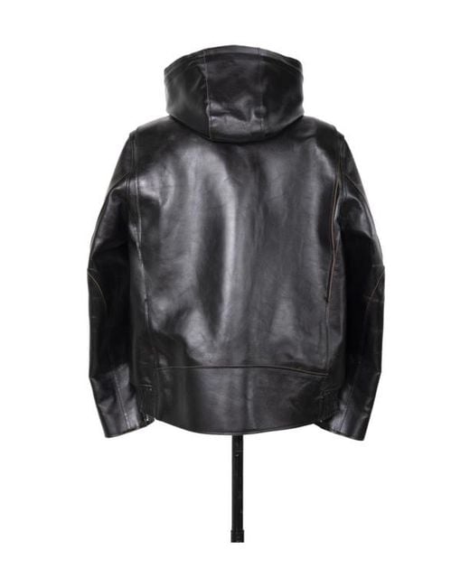 Sacai Black Leather Blouson for men