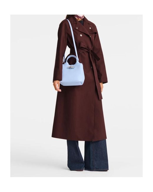 Longchamp Blue Small Le Roseau Toggle-Fastening Tote Bag