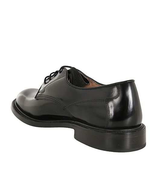 Tricker's Black Tricker's Round Toe Derby Shoes for men