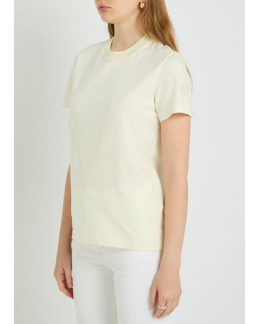 Moncler White Cotton Crew Neck T-Shirt