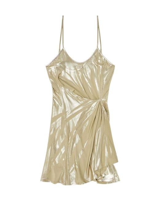 DIESEL Metallic Finish Stretch Jersey Mini Dress