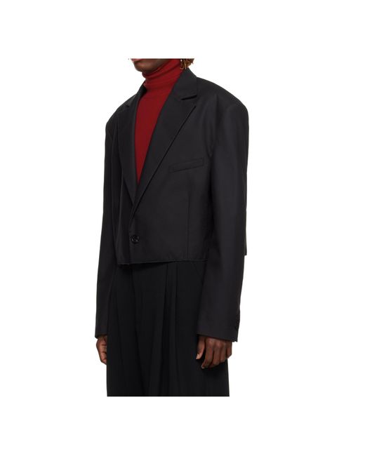 Lu'u Dan Black Slashed Blazer for men