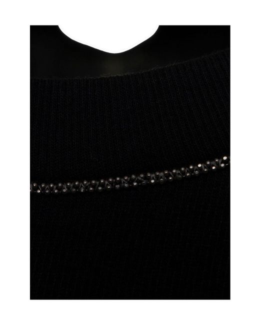 Brunello Cucinelli Black Embellished Knitted Jumper