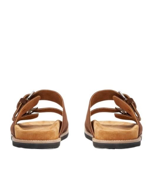 Scarosso Brown Enea Buckled Slip-On Sandals for men