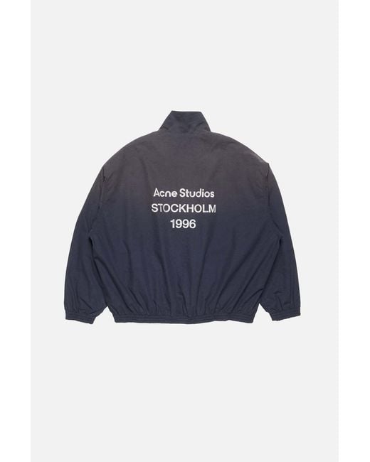 Acne Blue Olando Cotton Poplin Full-Zip Jacket for men