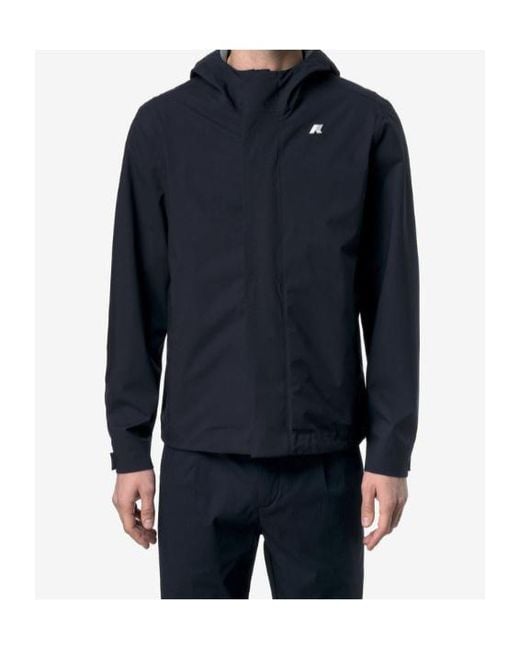 K-Way Blue Stretch Hooded Jacket for men