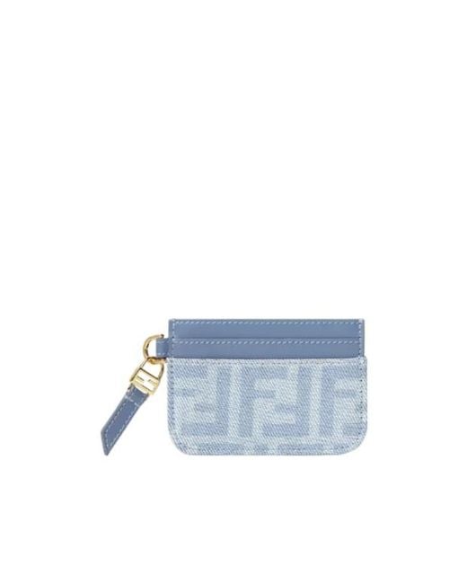 Fendi Blue Baguette Card Case