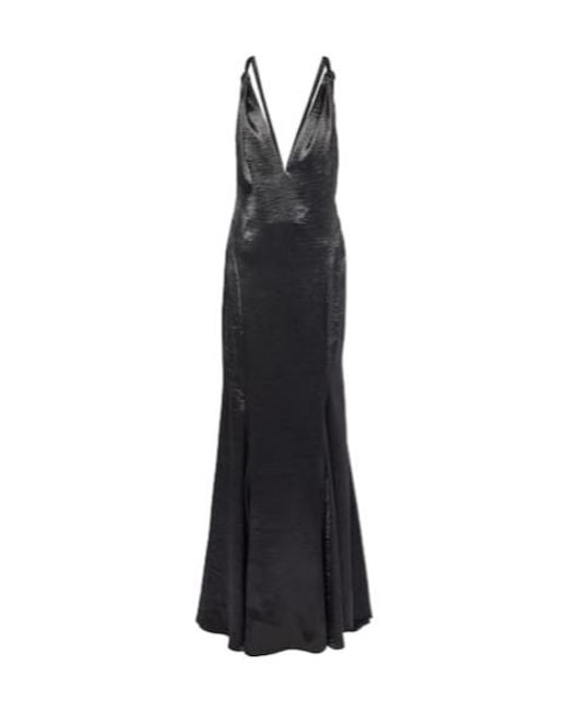 Safiyaa Black Asli Satin Gown