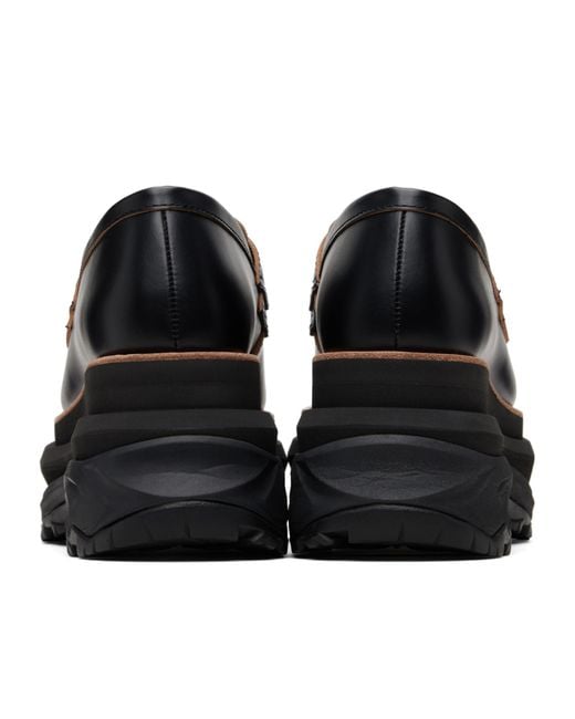 Sacai Black Platform Loafers for men