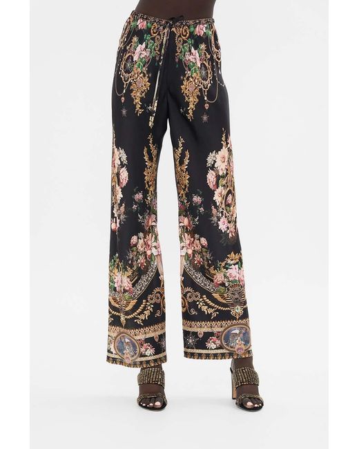 Camilla Black Strap-Up Casual Pants