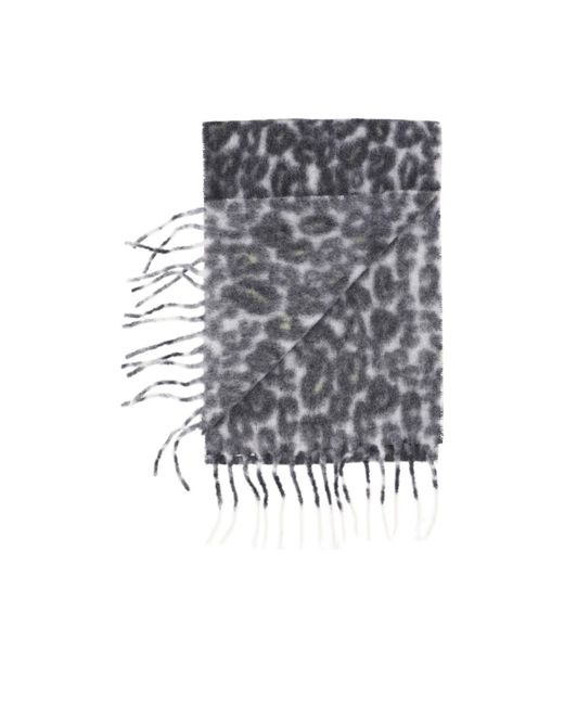 Faliero Sarti Gray Patterned Wrap Scarf