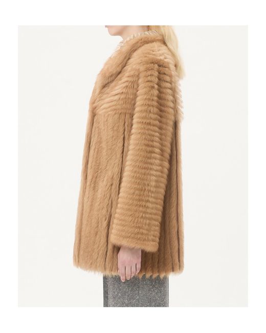 Valentino Brown Concealed Front Fastened Long-Sleeved Coat
