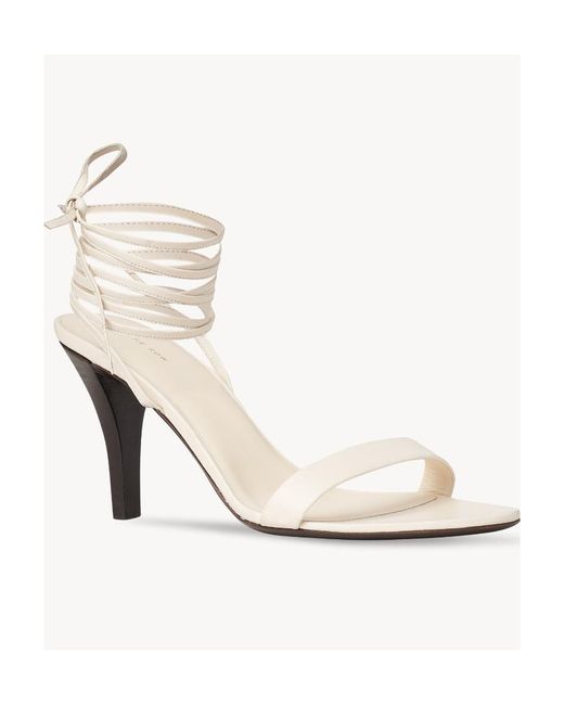The Row White Strap-Up High-Heeled Sandals