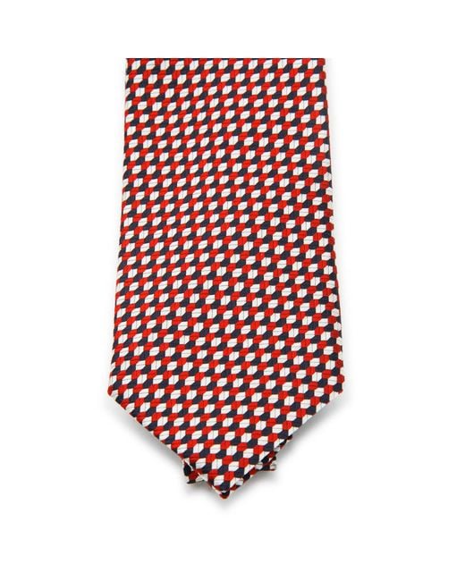 Zegna Red Printed Tie for men