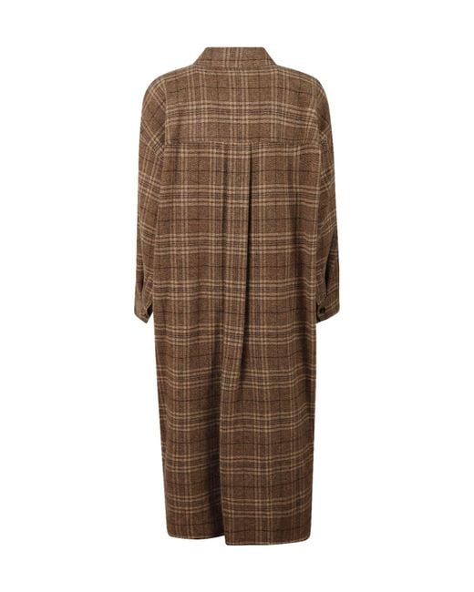 Isabel Marant Brown Isabel Marant Étoile Gislene Checked Long Coat