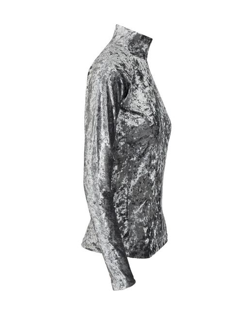 Forte_forte Gray Stretch Velvet Turtleneck