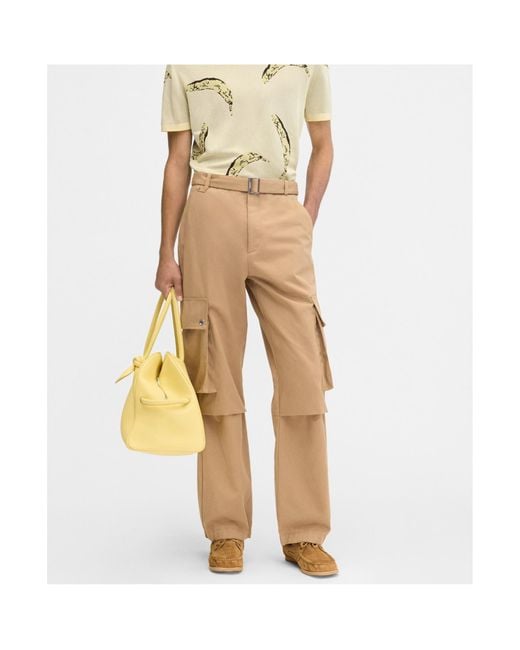 Jacquemus Natural Belted Wide-Leg Cargo Pants for men