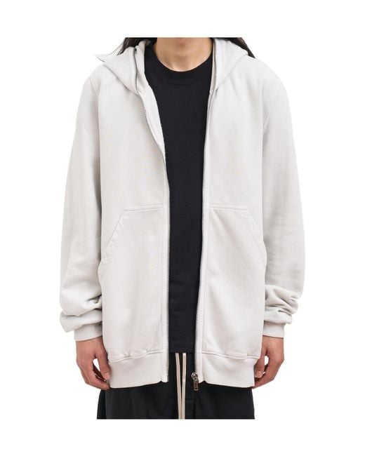Rick Owens White Felpa Jumbo Gimp Hoodie for men