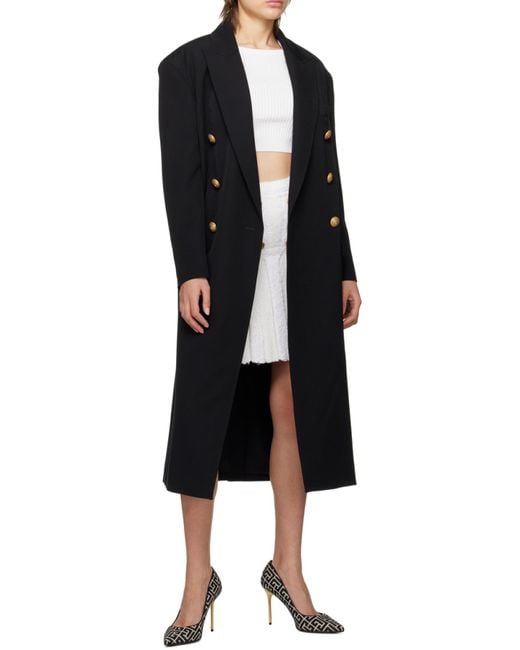Balmain White Buttoned Pleated Mini Skirt