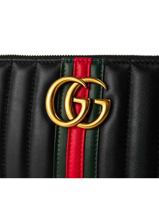 Gucci Black Verticalquilted Clutch