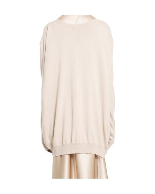 Ann Demeulemeester Natural Helle Off-Shoulder Sweatshirt