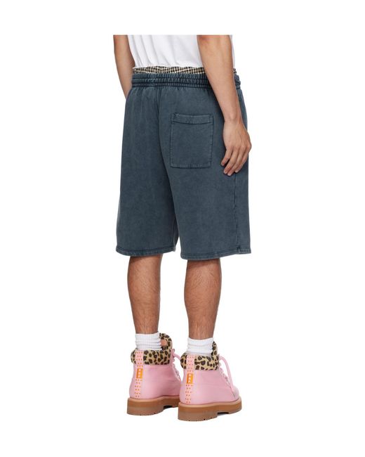 Off-White c/o Virgil Abloh Blue Drawstring Elastic-Waist Shorts for men