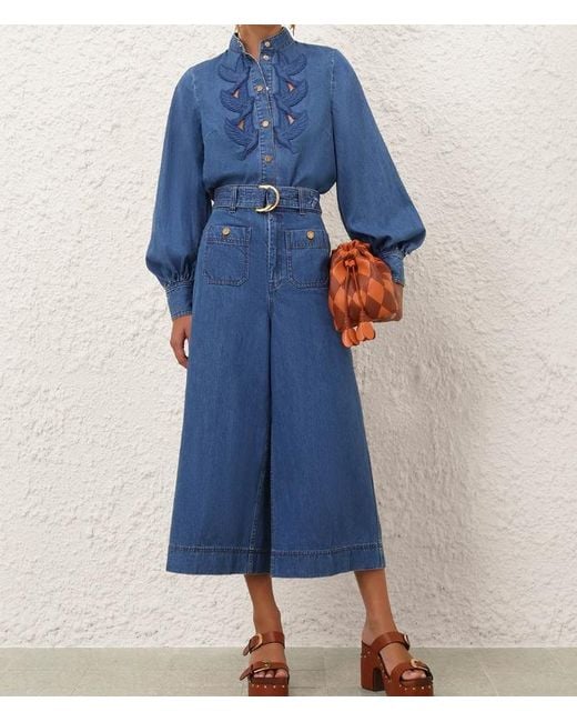 Zimmermann Blue Wide-Leg Jeans