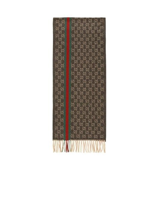 Gucci Brown Logo Detail Scarf for men
