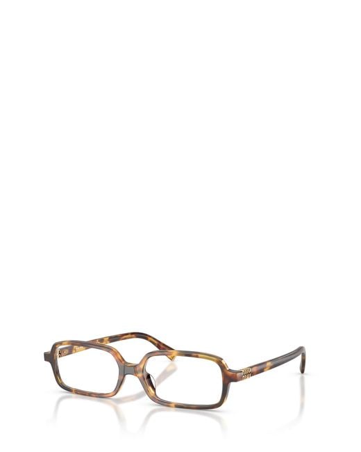 Miu Miu White Eyewear Miu Regard Pillow Frame Glasses