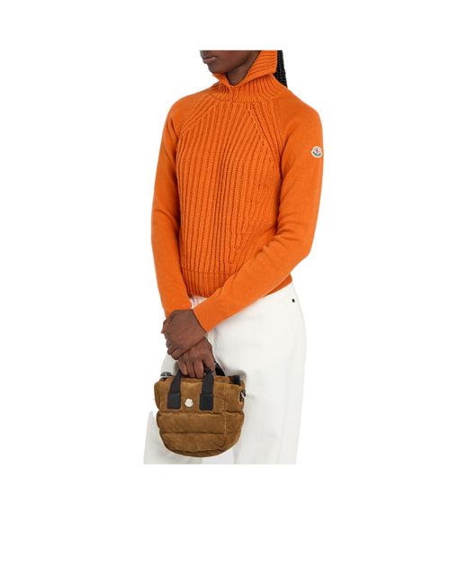 Moncler Brown Suede Crossbody Bag