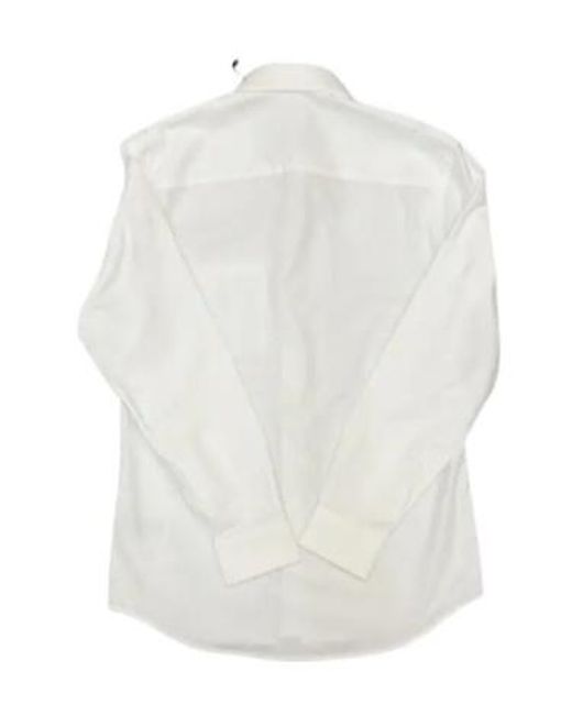 Burberry White Cotton Oxford Shirt for men