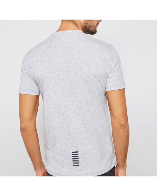 EA7 Gray Logo Short-Sleeved T-Shirt for men