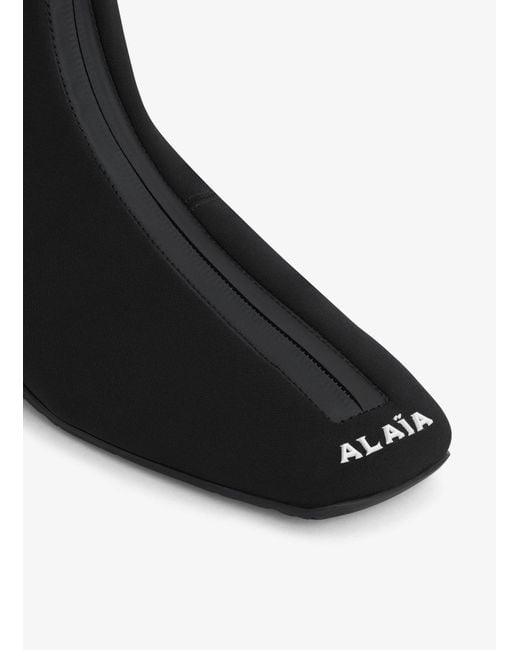 Alaïa Black Square-Toed High-Top Casual Shoes