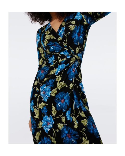Diane von Furstenberg Blue Borris Midi Dress
