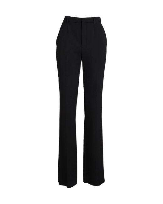 Saint Laurent Black Solid Color Straight Suit Pants