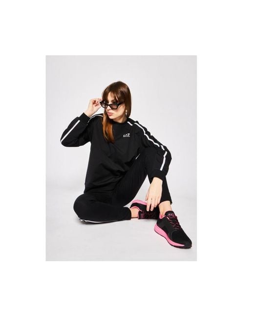 EA7 Black Logo Round-Necked Sweater