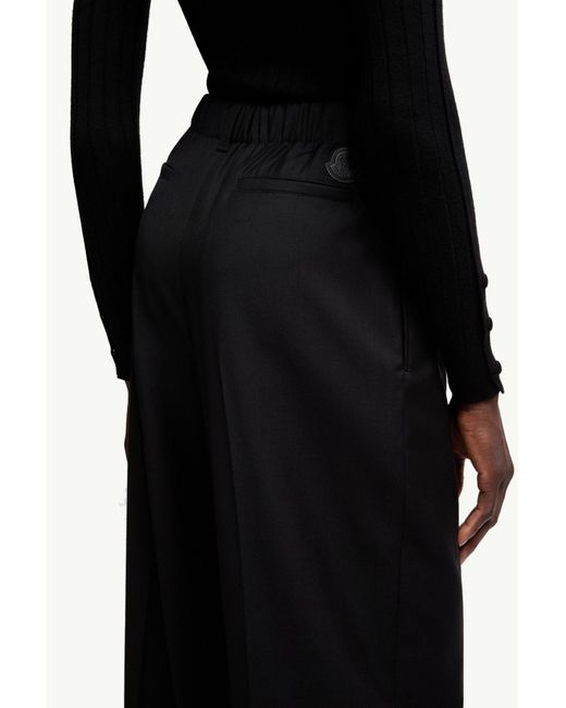 Moncler Black Wool Gabardine Tailored Trousers