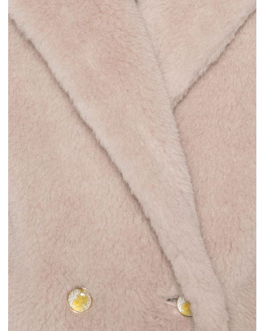 Max Mara Natural Cuba Double-Breasted Long-Sleeved Coat