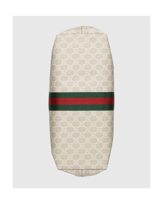 Gucci White Ophidia Logo Plaque Tote Bag