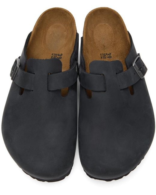 Birkenstock Brown Boston Side Buckle Slippers for men