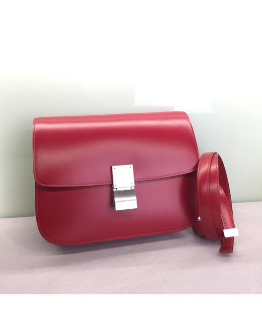 Céline Red Medium Classic Bag
