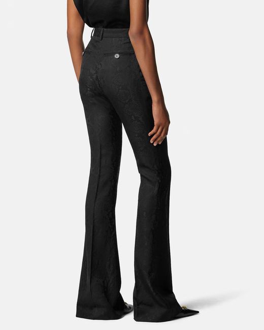 Versace Black Pattern-Printed Creased Trousers