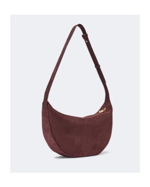 Joseph Purple Bean Medium Suede Shoulder Bag